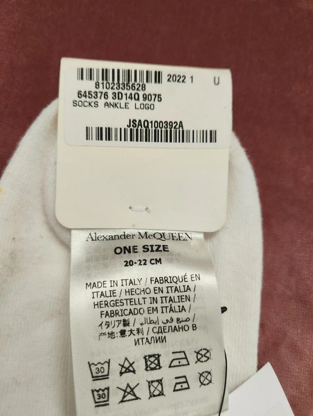 NWT Alexander McQueen Ankle Banded Logo Socks Womens